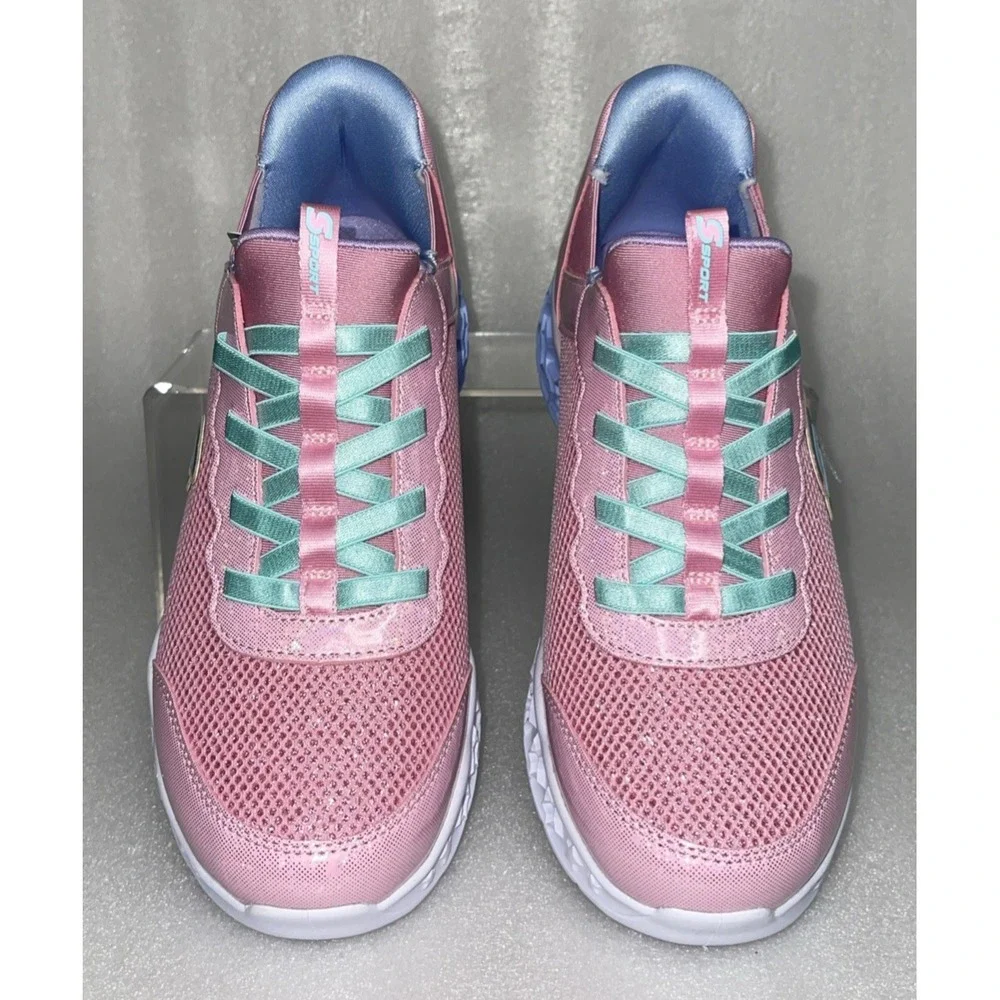 S Sport By Skechers Keely Sneakers Light Up‎ Stretch Laces Big Girls Size 5 NEW